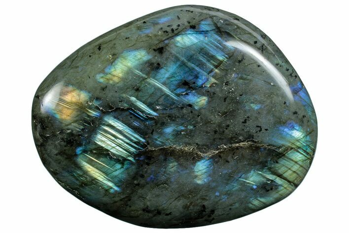 Flashy, Polished Labradorite Palm Stone - Madagascar #261525